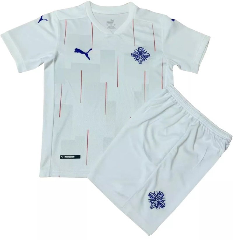 Kit infantil oficial Puma Seleção da Islandia 2020 2021 II jogador